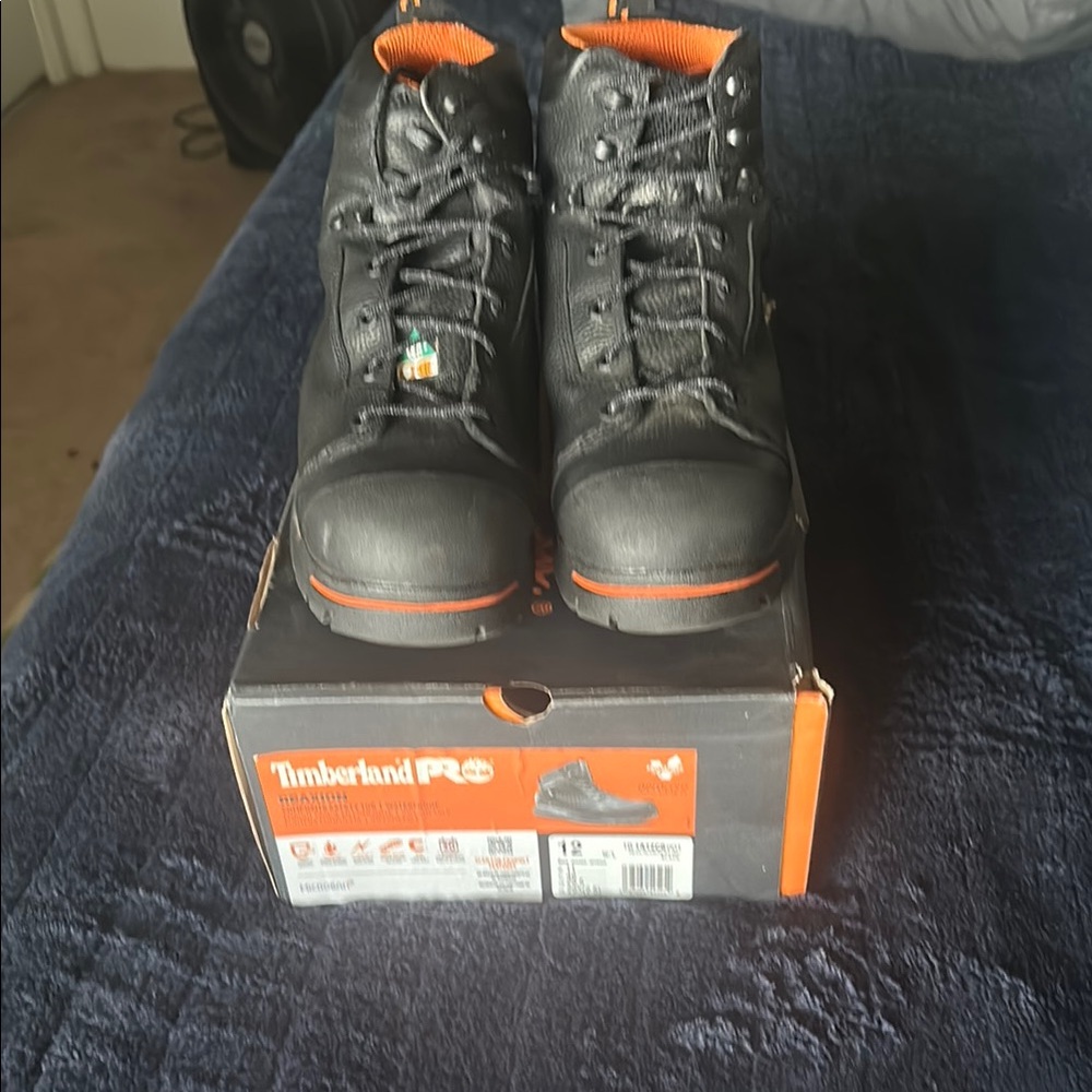Timberland PRO Black and Orange Boots